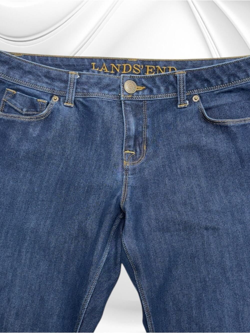 LANDS’ END Women’s 10 Straight Blue Jeans